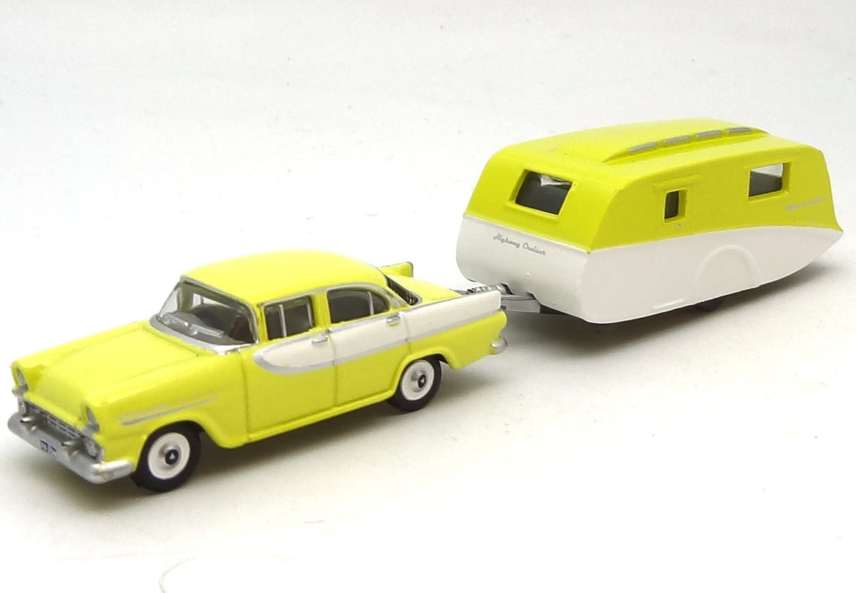 1:87 diecast 1960 FB sedan with caravan